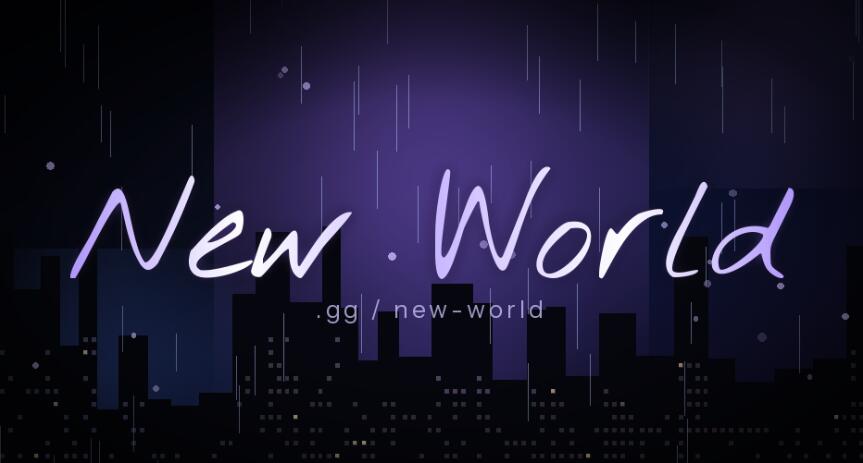 Discovery splash banner for New World Discord server