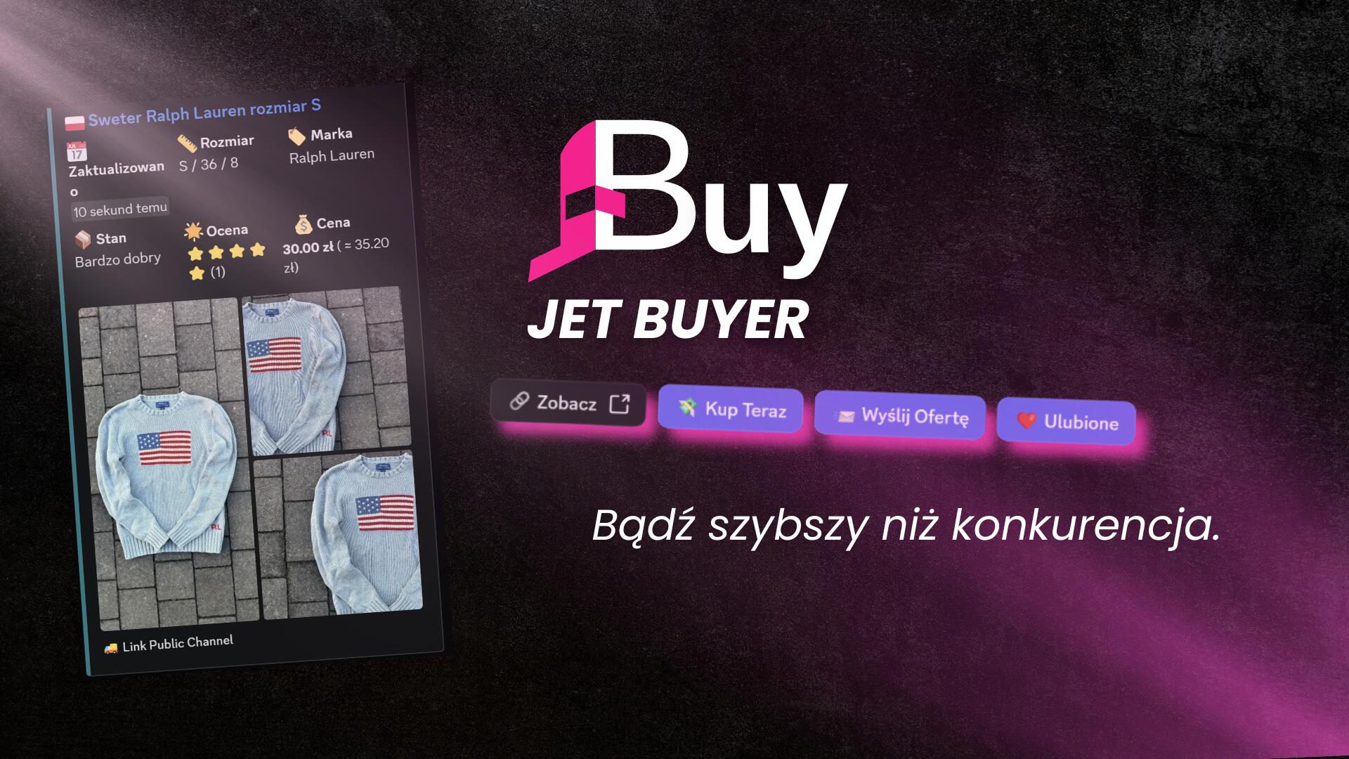 Discovery splash banner for Jetbuyer.pl - Vinted Oaza Discord server