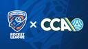 Discovery splash banner for College Carball Association/Collegiate Rocket League Discord server