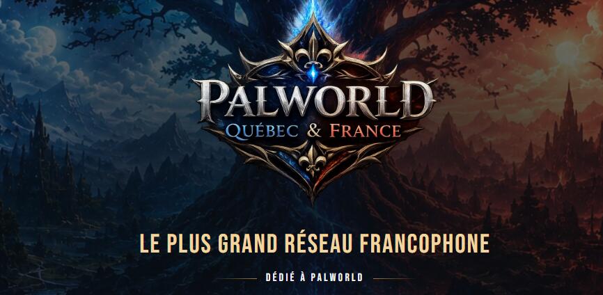Discovery splash banner for Palworld Québec & France Discord server
